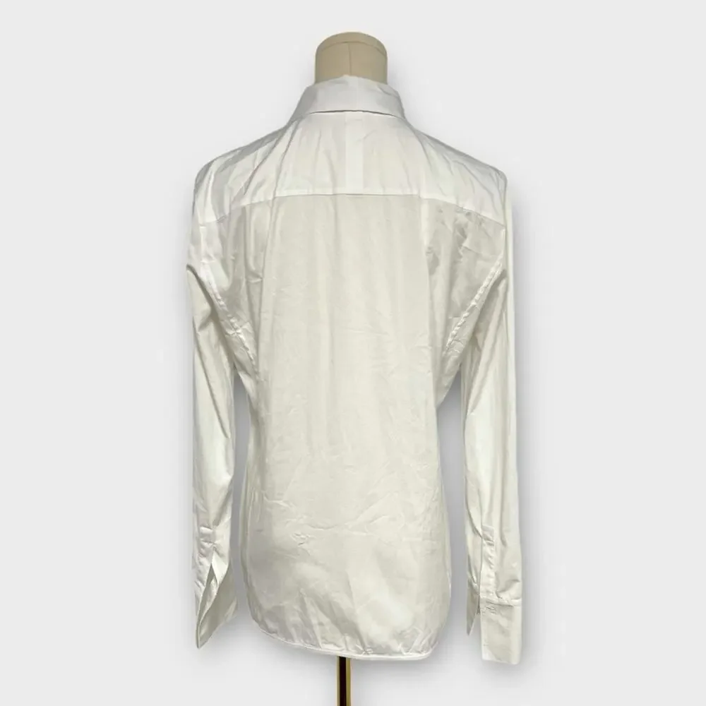 Lafayette 148 New York Hayward Stretch Cotton Blend Button-up Shirt Size 4 - Picture 2 of 8